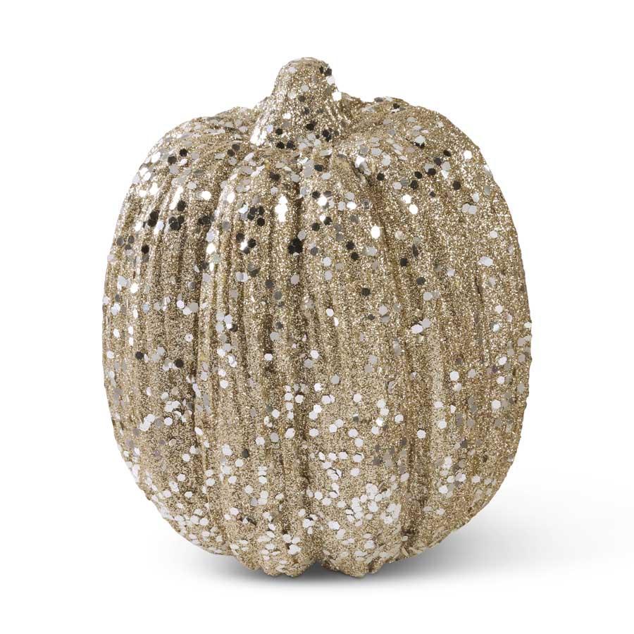 6 Inch Champagne Glitter Pumpkin - Royalties