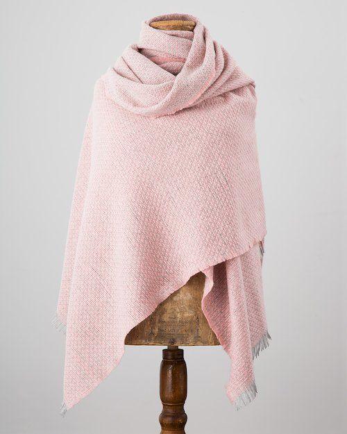 Avoca Handweavers Gracie Knots & Crosses Stole in Pink - Royalties