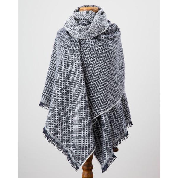 Avoca Handweavers Gracie Stole Knots & Crosses in Navy - Royalties