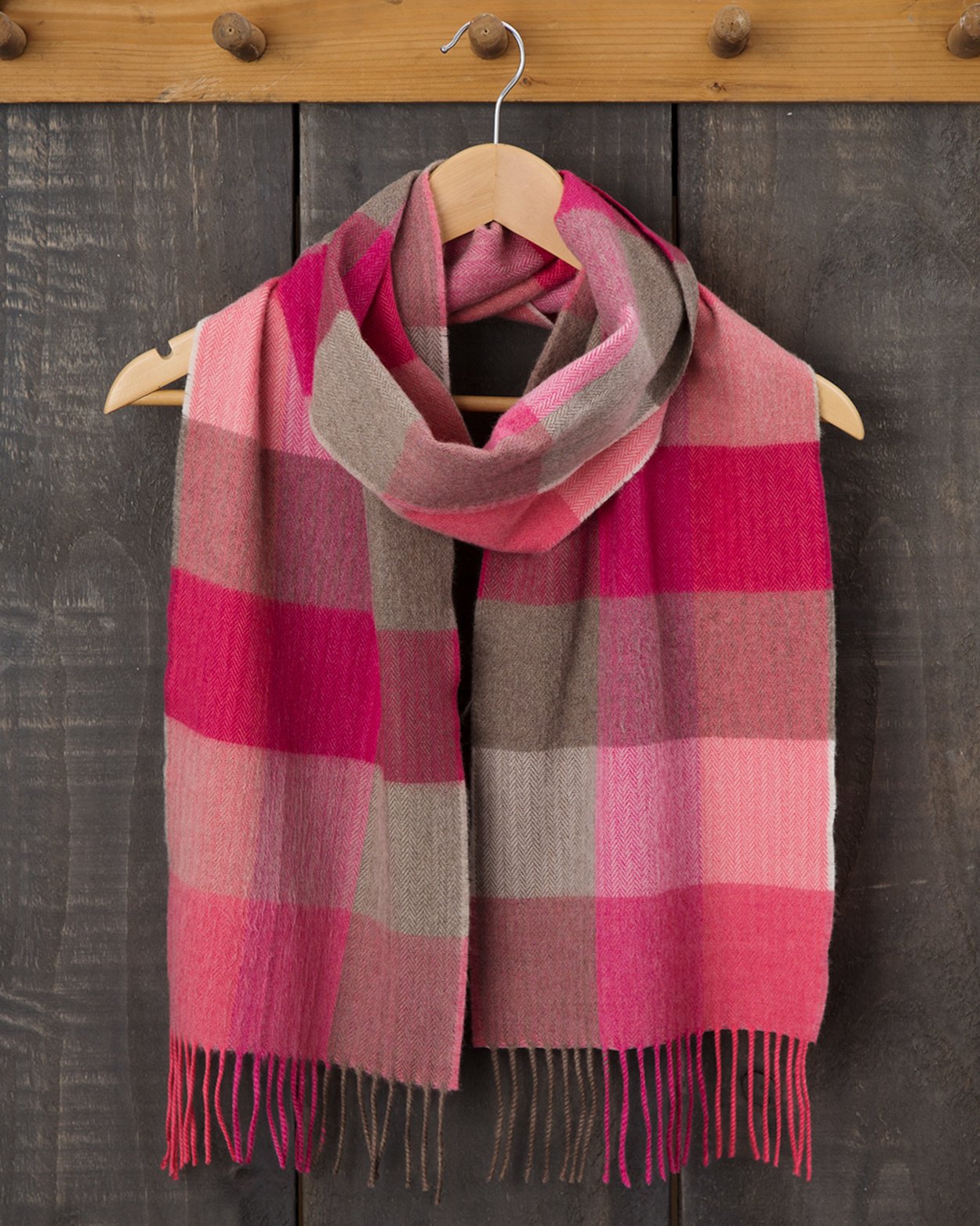 Avoca Handweavers Merino Scarf in Pink Fields - Royalties