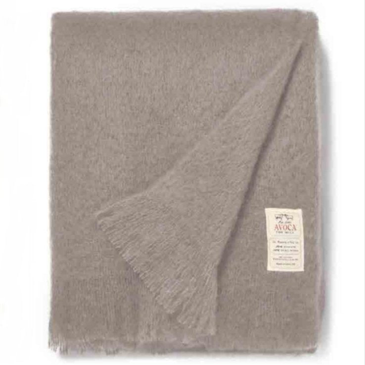 Avoca Mushroom Mohair Throw - Royalties