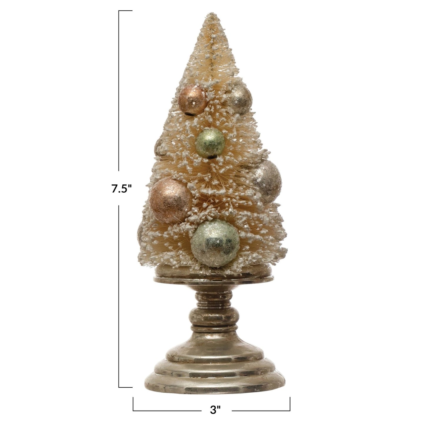 Bottle Brush Tree with Ornaments on Glass Pedestal - Royalties