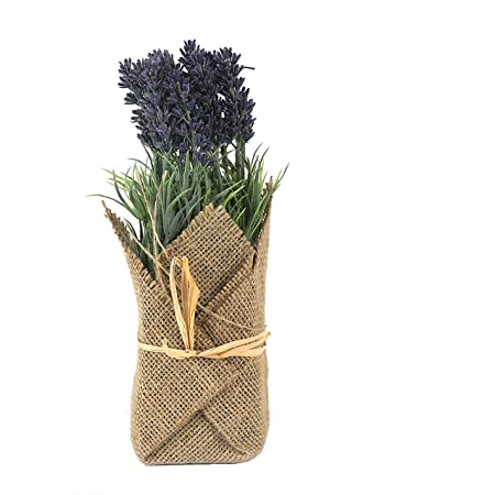 small faux lavender plant Creative Co-Op Burlap Wrapped Faux Lavender Plant