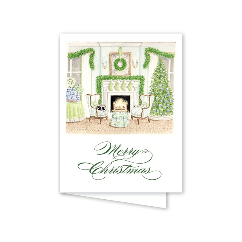 Fireplace Scene Christmas Cards - Royalties