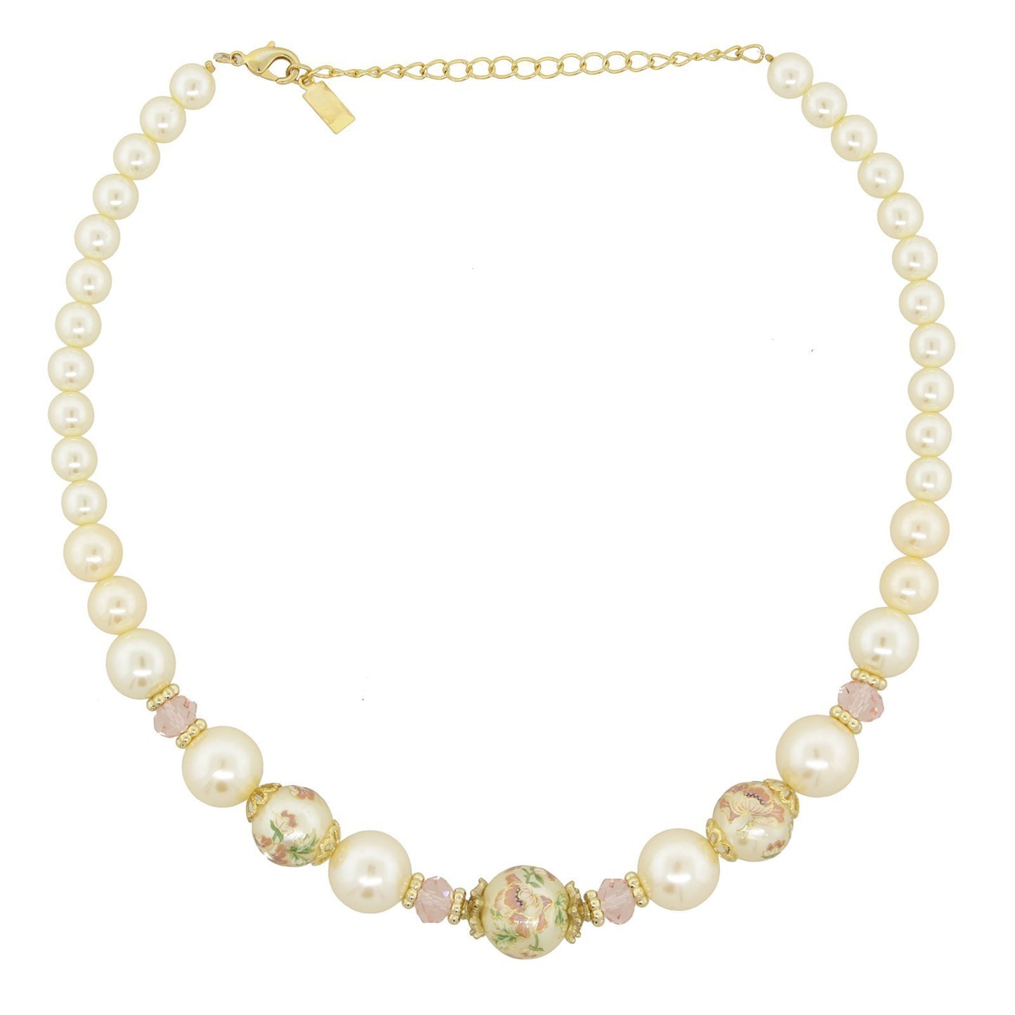 Gold Pearl Flower Necklace - Royalties