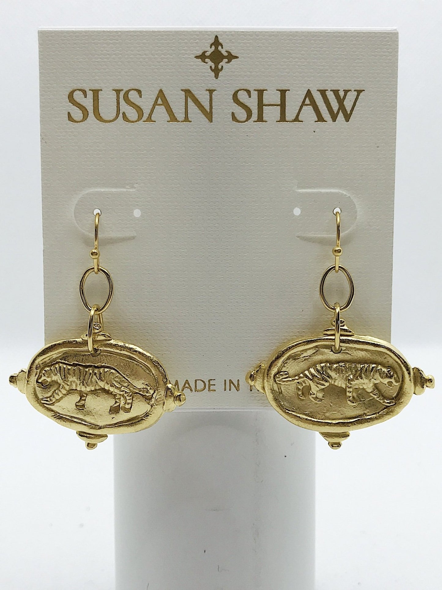 Gold Tiger Earrings - Royalties