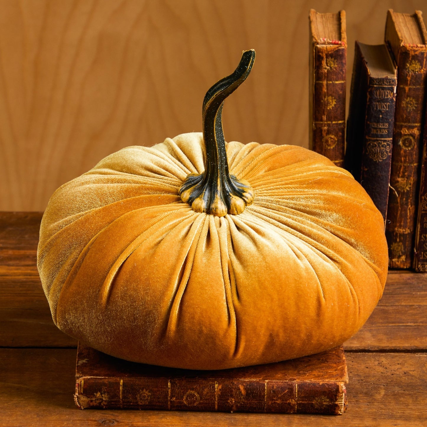 Handmade Extra Large Velvet Pumpkins- Gold - Royalties