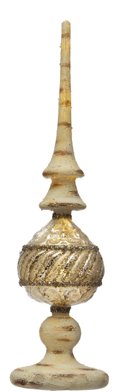 Mercury Glass Finial with LED Light, 3 Styles - Royalties