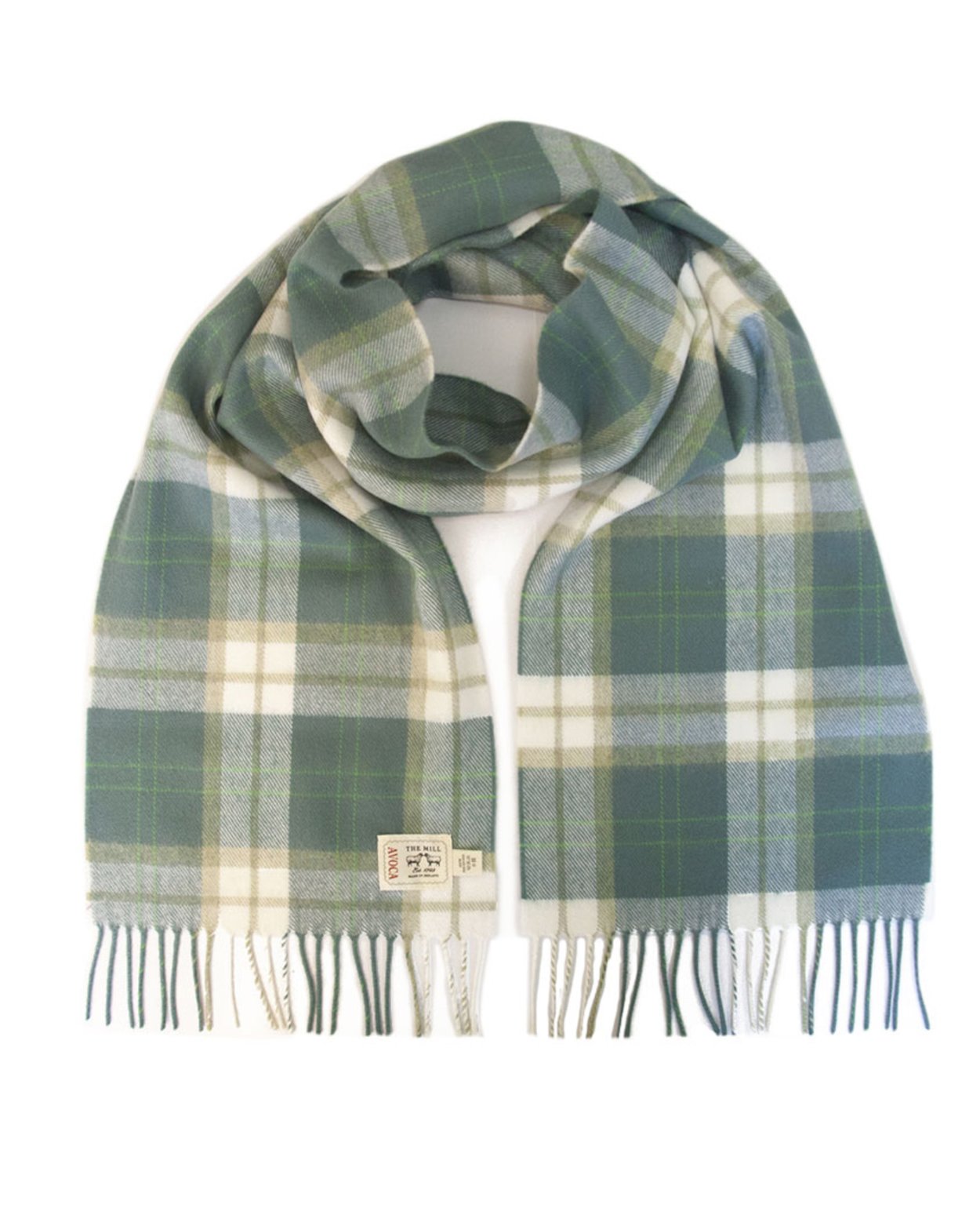 Merino Scarf In Green Check - Royalties