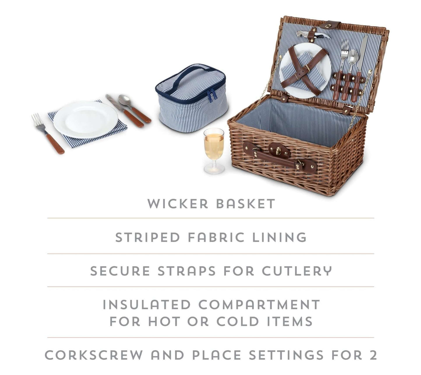 Newport Wicker Picnic Basket - Royalties