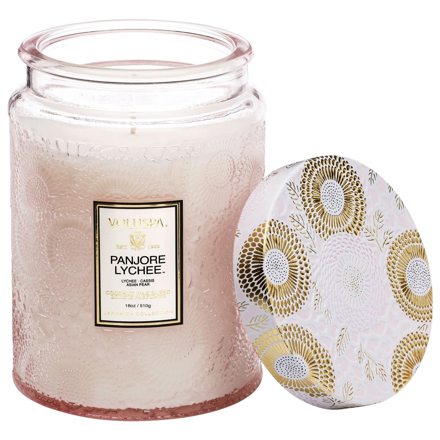 Panjoree Lychee Large Glass Jar candle - Royalties