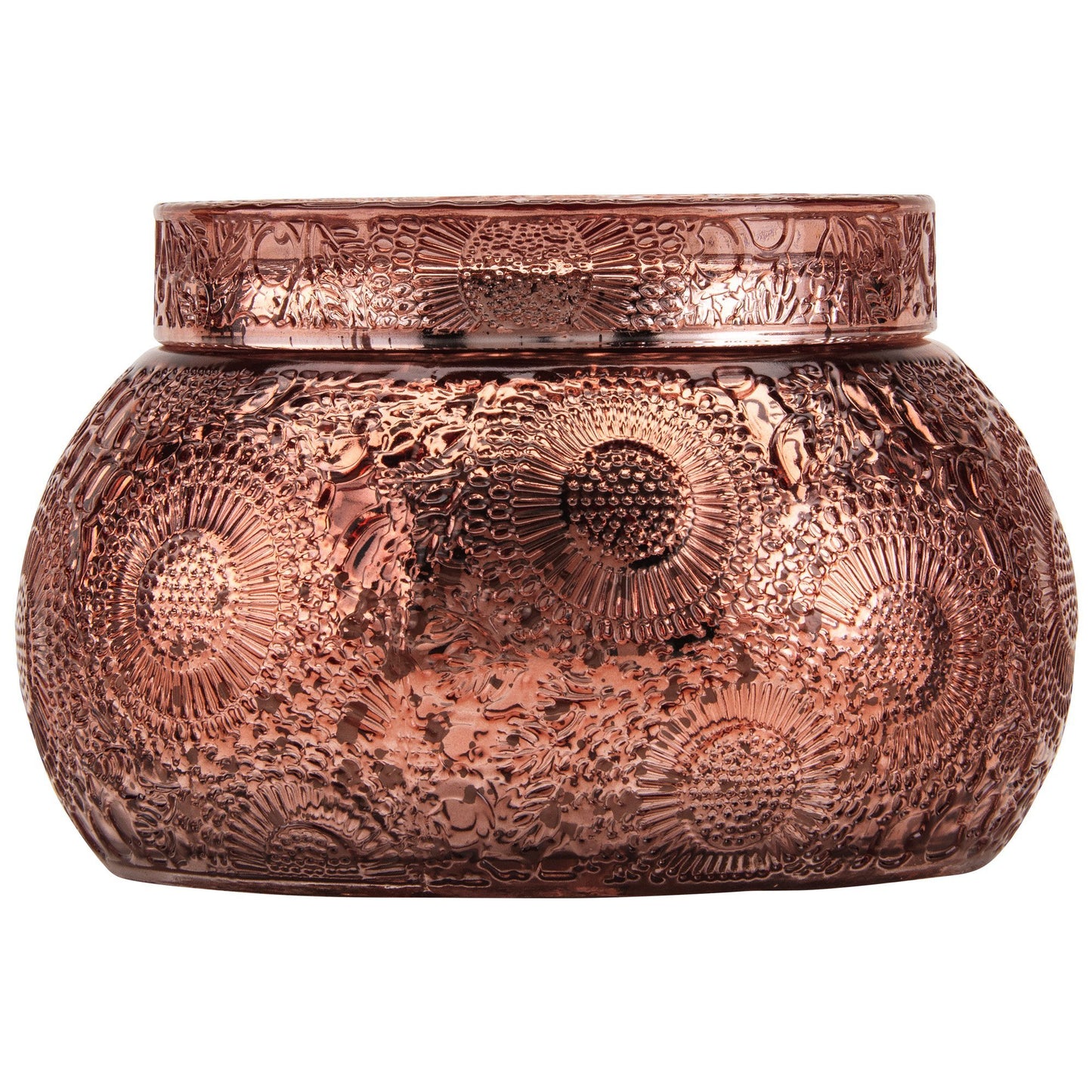 Persimmon & Copal Embossed, Chawan Bowl w/ Lid - Royalties