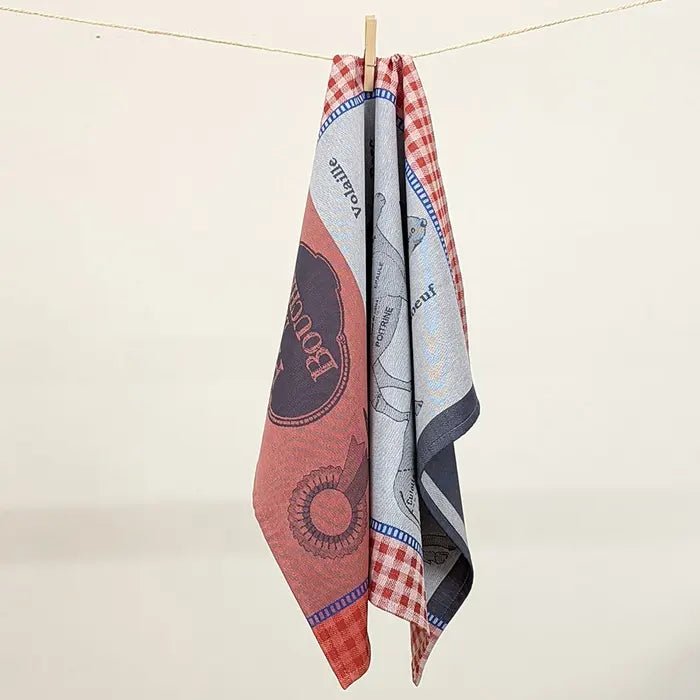 Piece De Boucherie Rouge Jacquard Kitchen Towel - Royalties