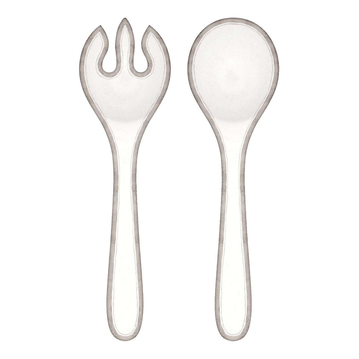 Rustica Antique White Salad Servers - Royalties