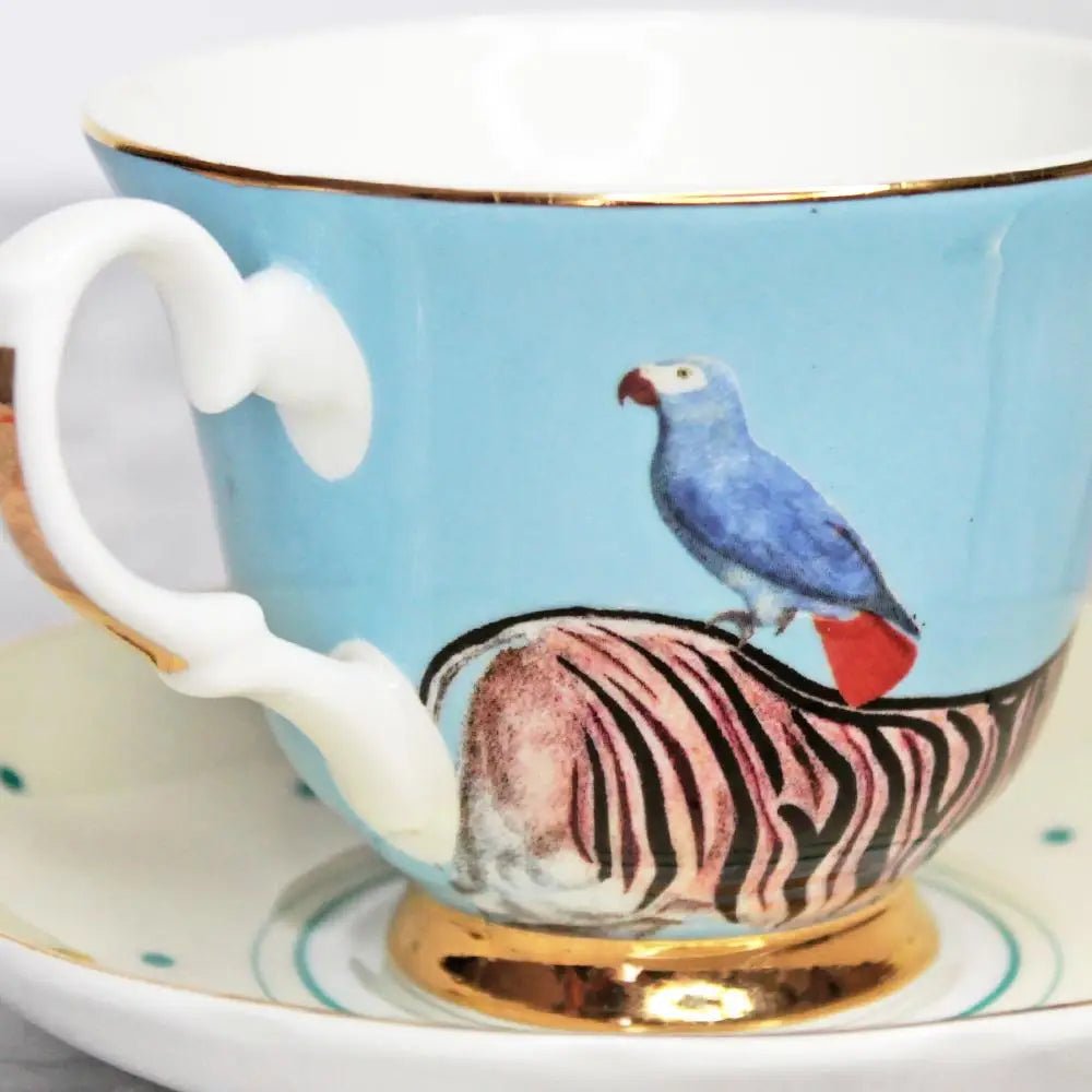 Yvonne Ellen Teacup Zebra and Parrot - Royalties
