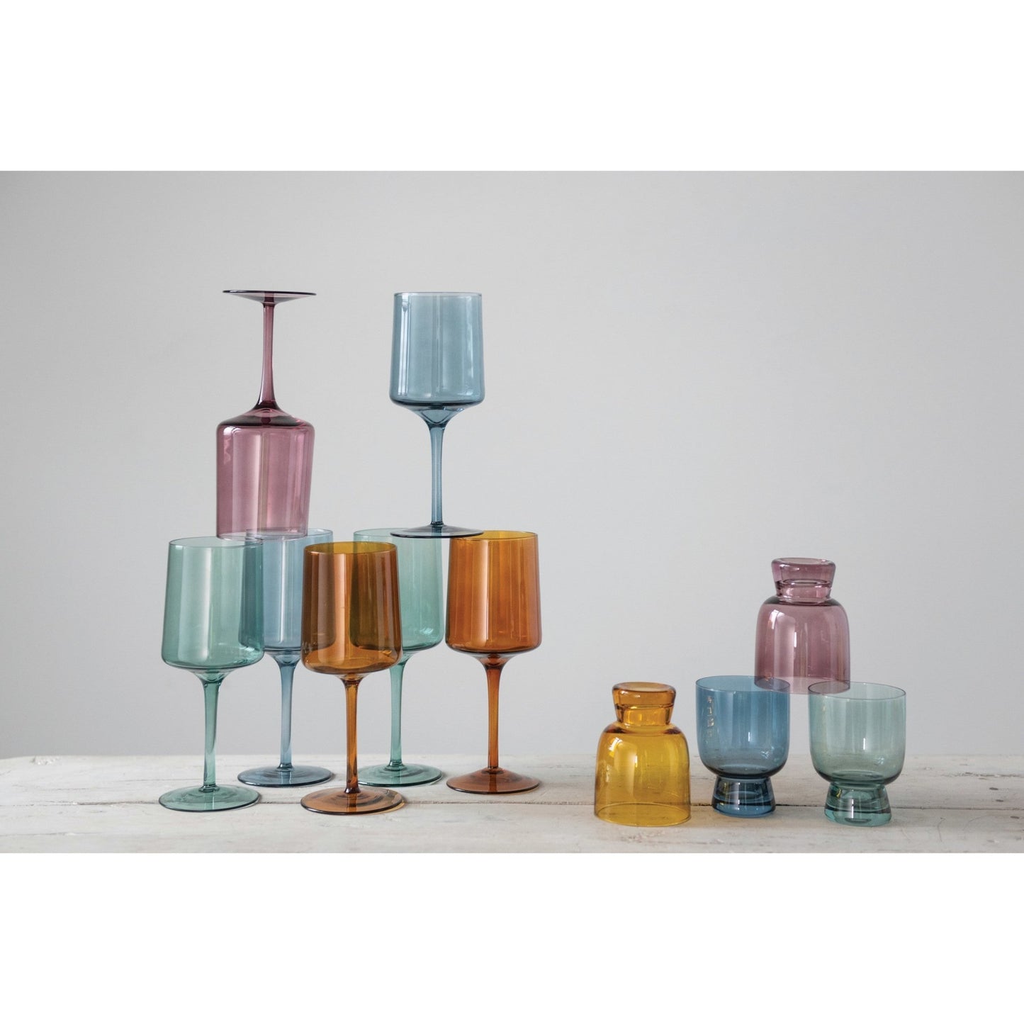 14 oz. Stemmed Wine Glass, 4 Colors - Royalties