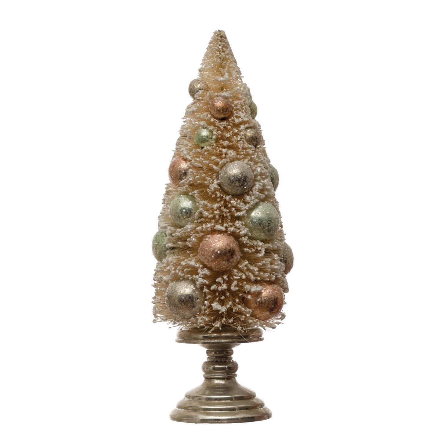Bottle Brush Tree with Ornaments on Glass Pedestal - Royalties