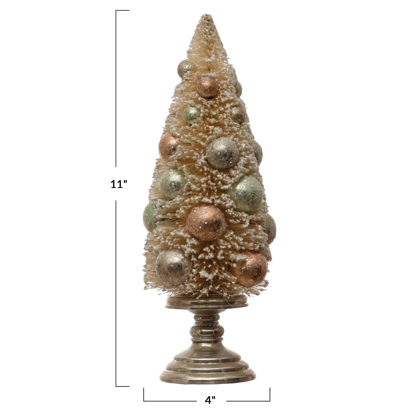 Bottle Brush Tree with Ornaments on Glass Pedestal - Royalties