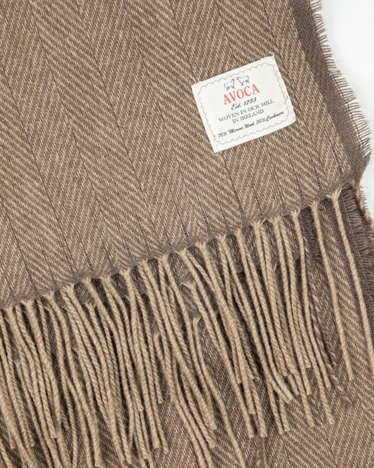 Cashmere Wool Sandymount Scarf In Donkey - Royalties