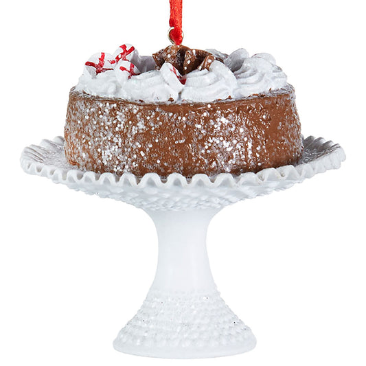 Chocolate Cake on Stand Ornament - Royalties