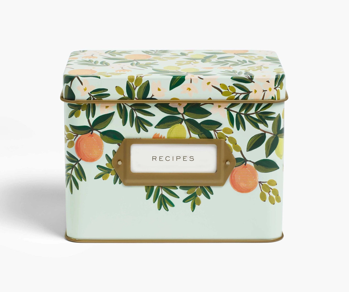 Citrus Floral Tin Recipe Box - Royalties