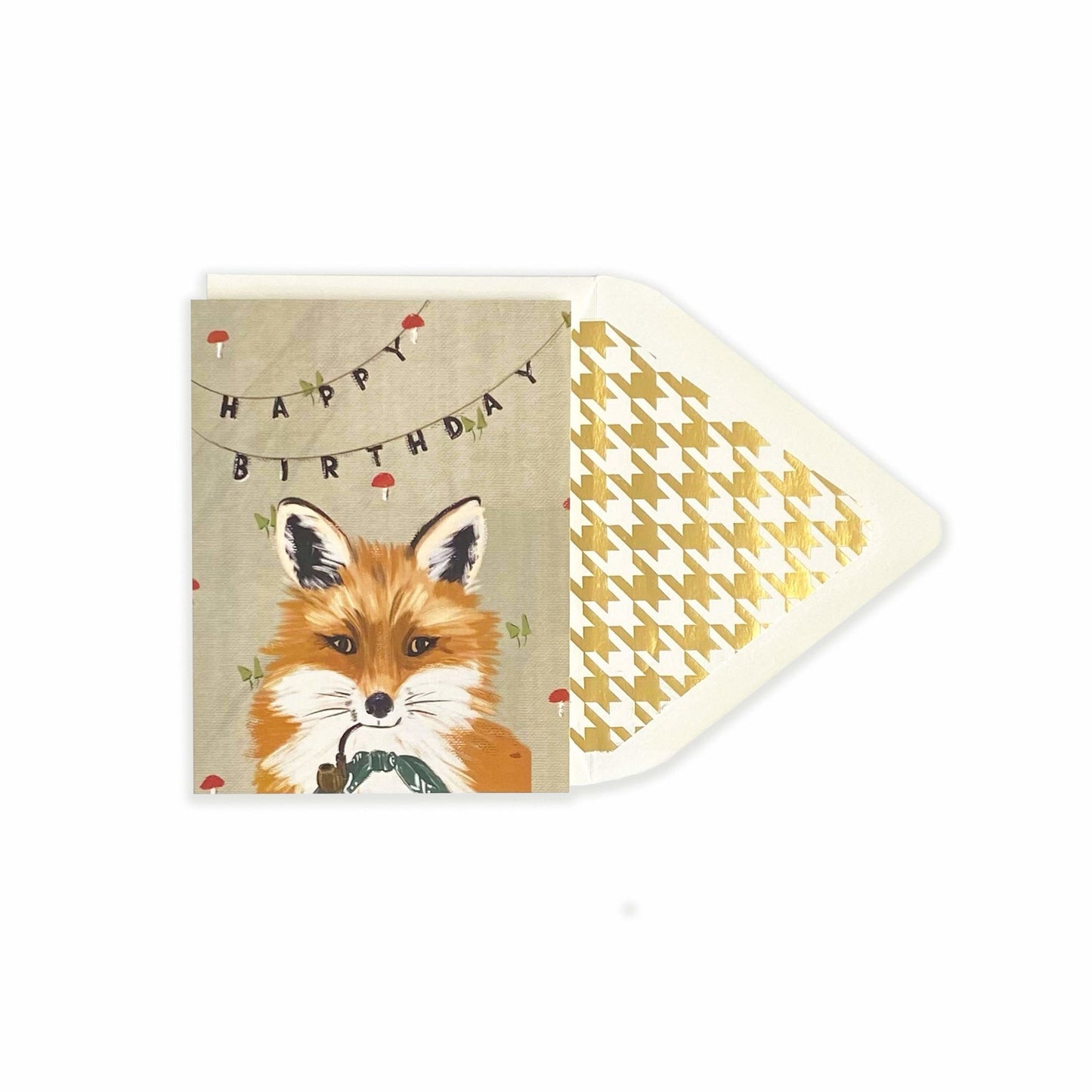 Distinguished Fox Happy Birthday Card - Royalties