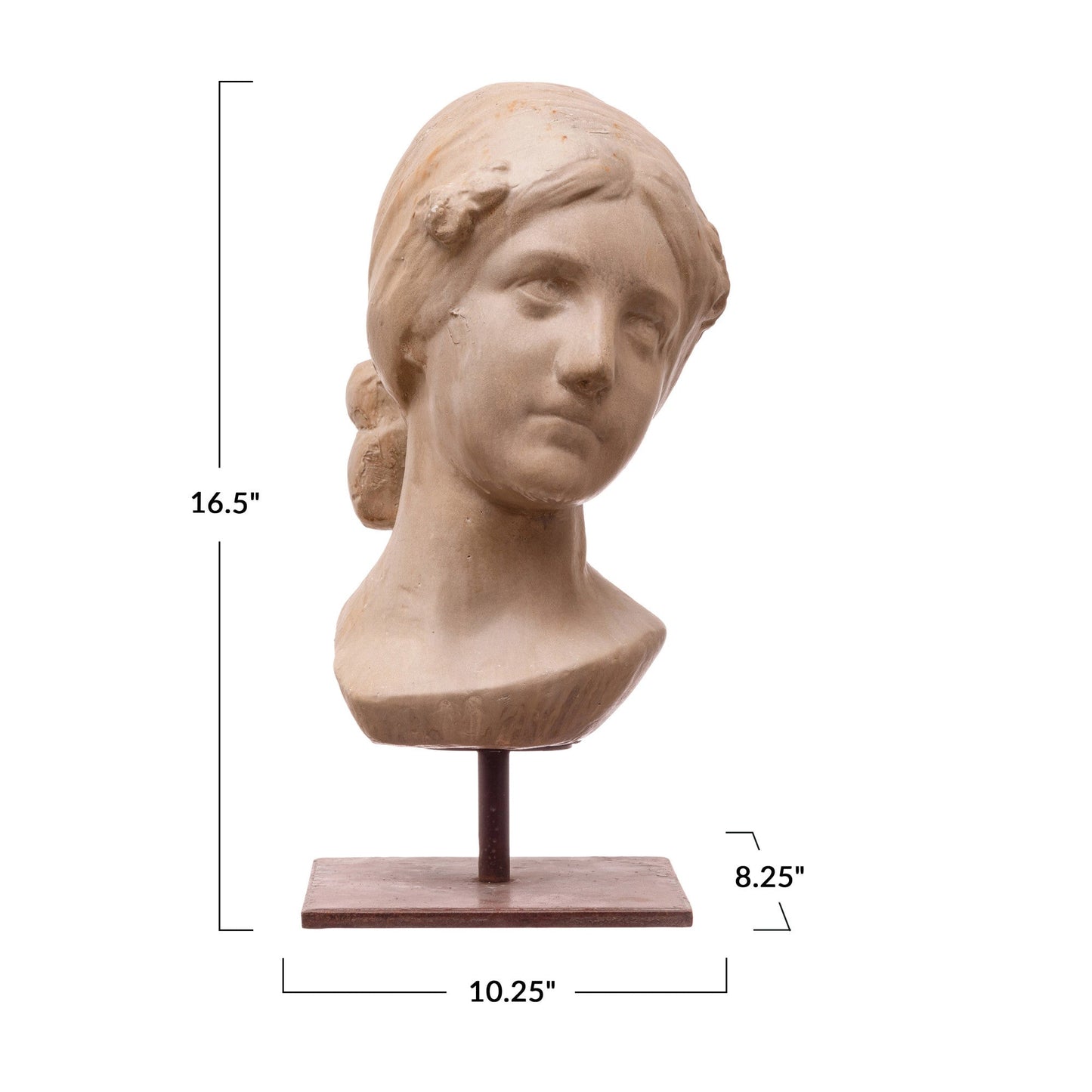 Distressed Female Bust with Iron Base - Royalties