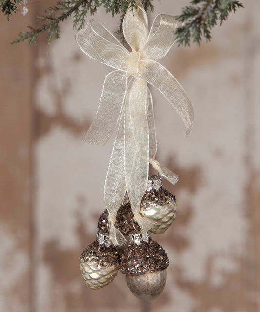 Elegant Pine Cone Acorn Dangle Ornament - Royalties