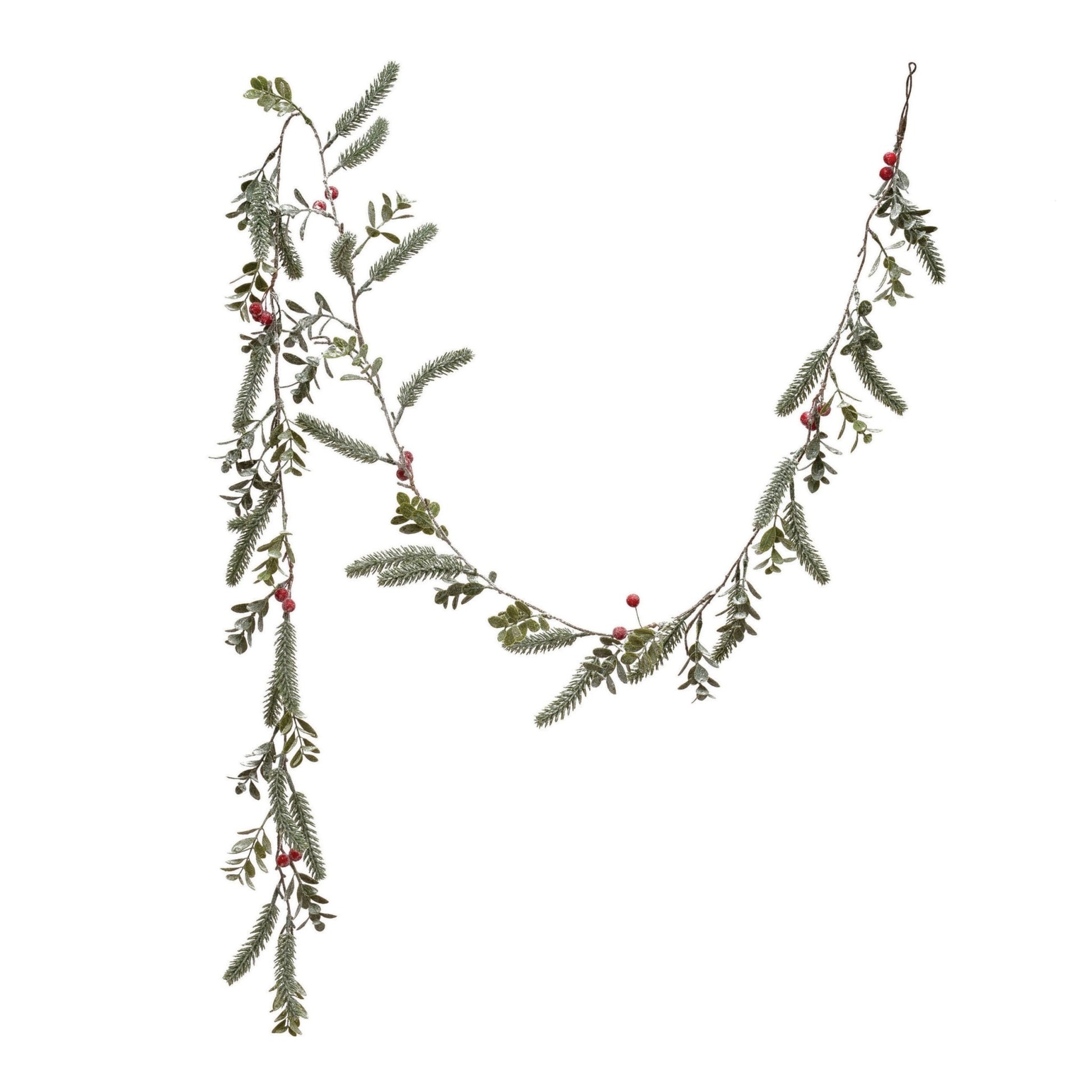 Faux Boxwood Garland with Berries - Royalties