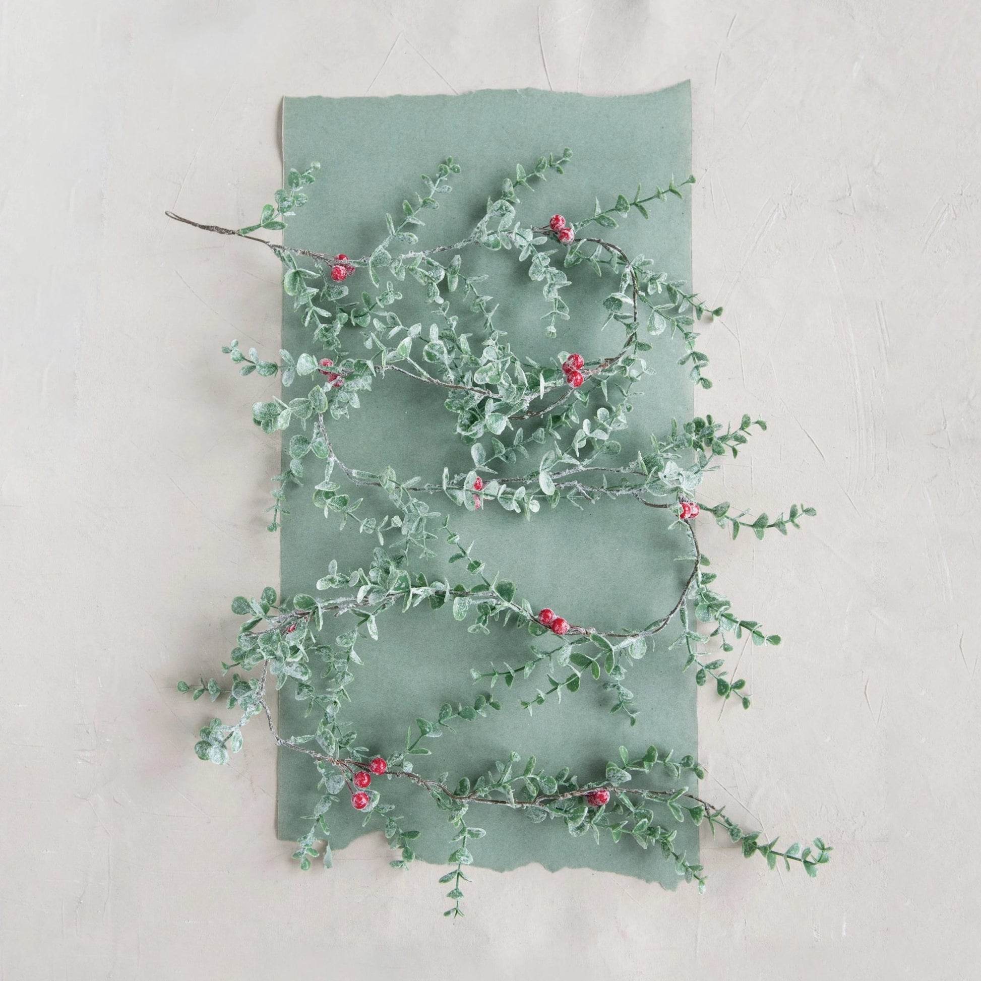 Faux Boxwood Garland with Berries - Royalties