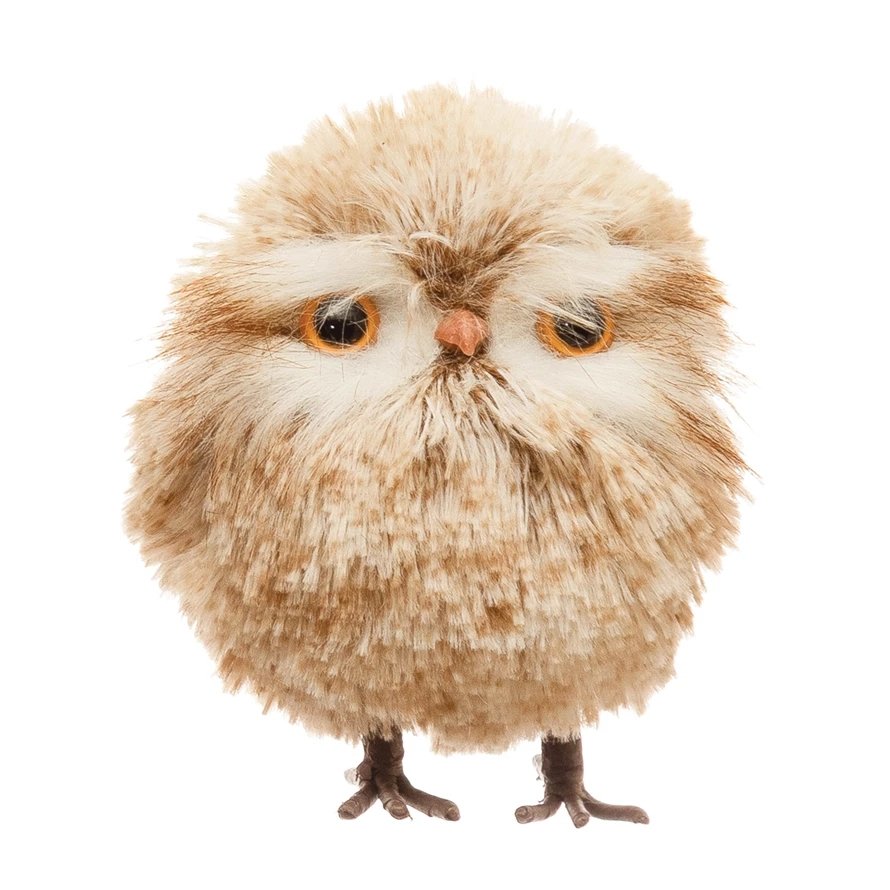 Faux Fur Owl Figurine - Royalties
