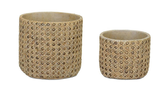 Faux Rattan Cement Planters - Royalties