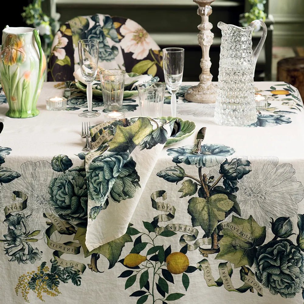Giardino Naturel Tablecloth, 100% Linen - Royalties