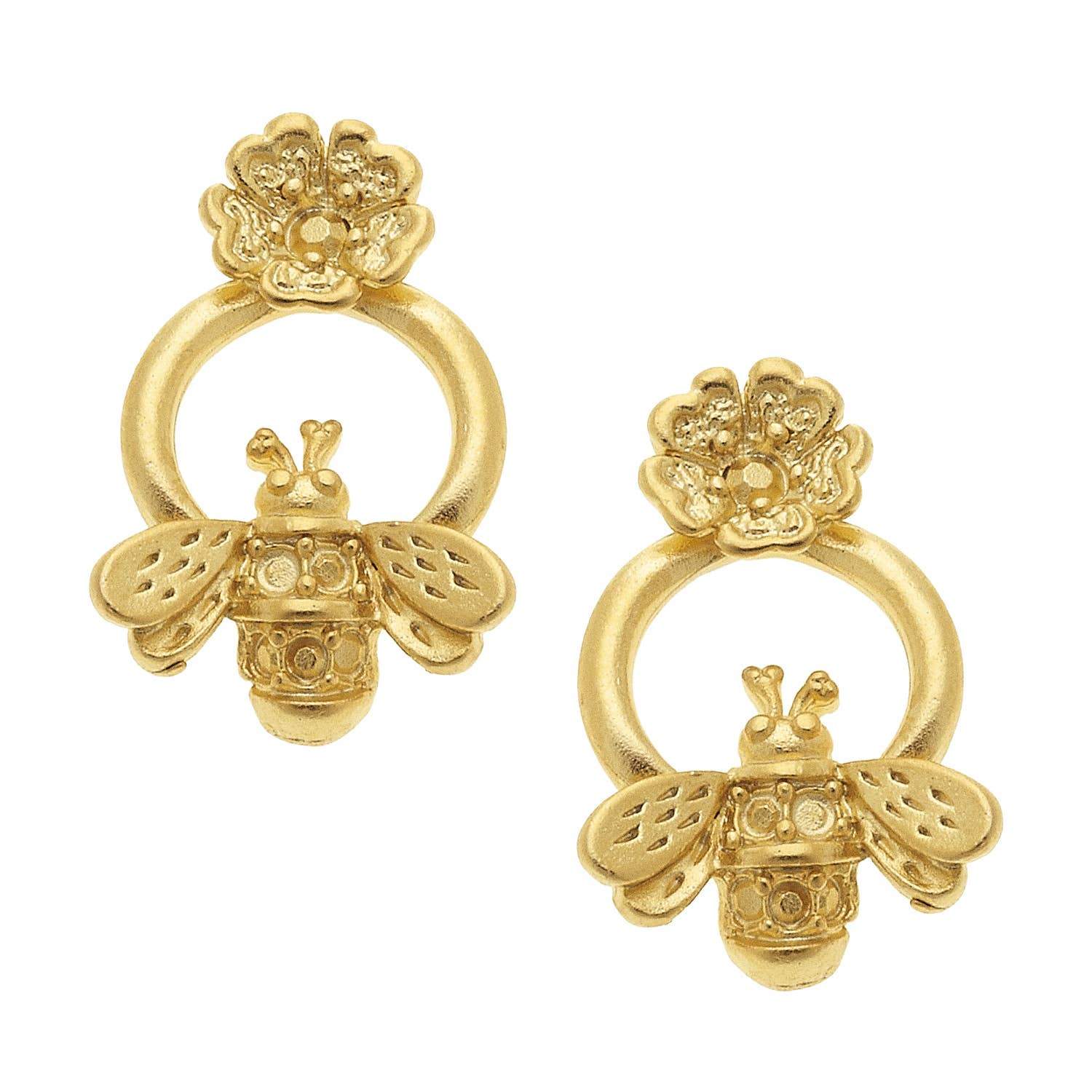 Gold Bee Stud Earrings - Royalties