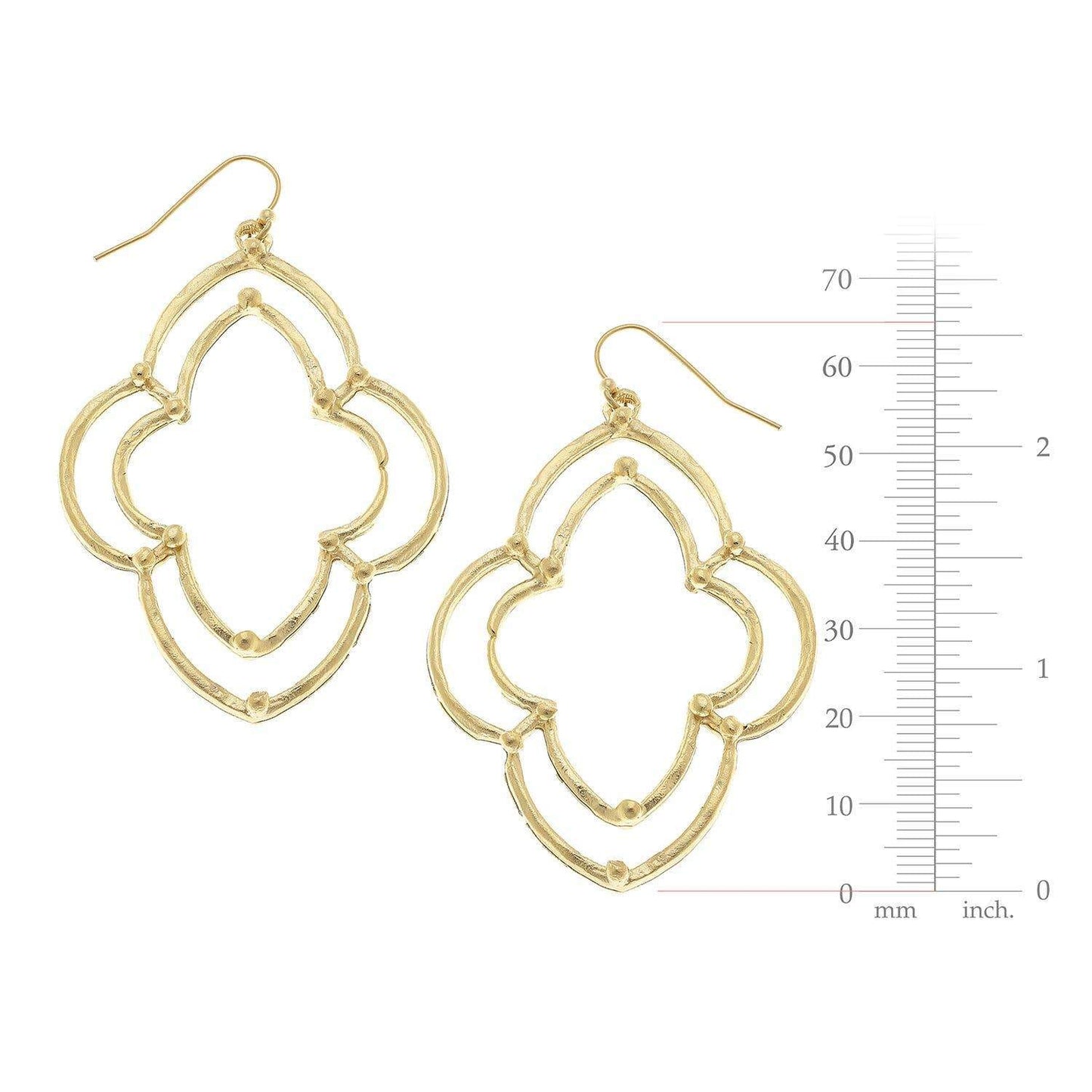 Gold Dotted Scallop Earrings - Royalties