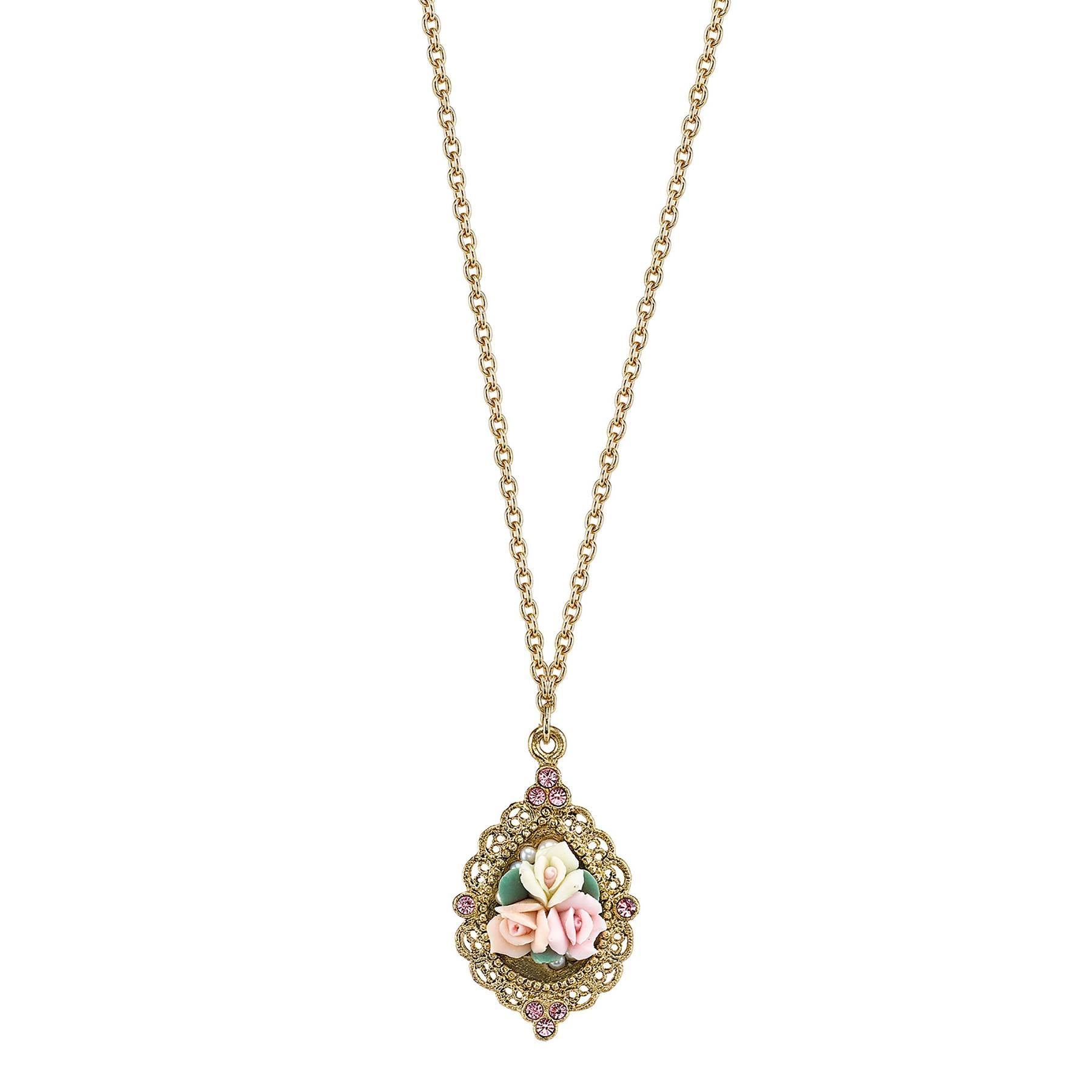 Gold Rose Flower Necklace - Royalties