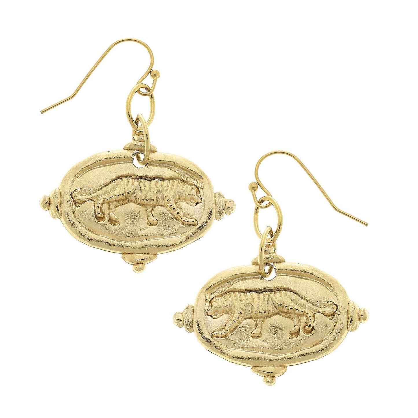 Gold Tiger Earrings - Royalties