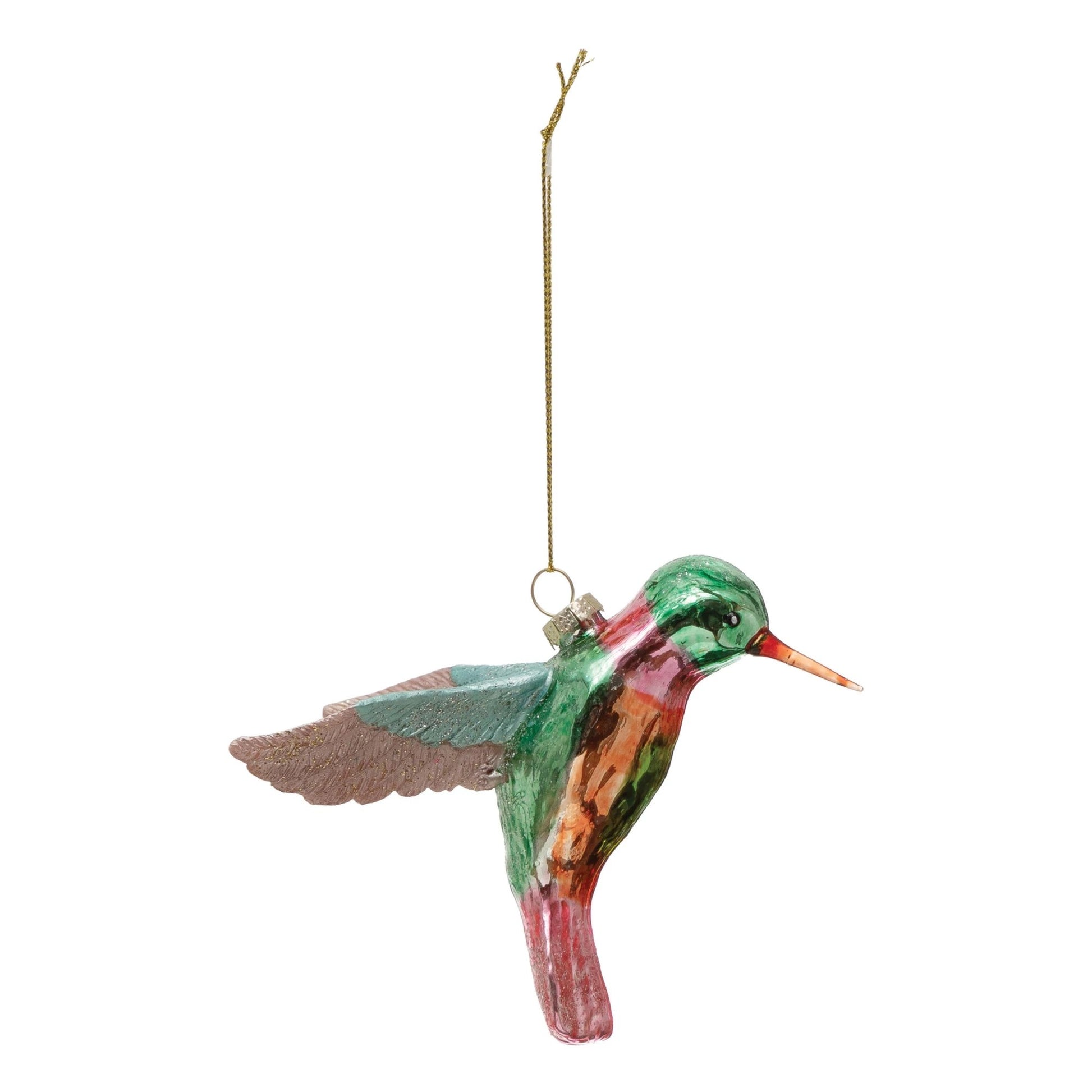 Hand-Painted Glass Hummingbird Ornament - Royalties