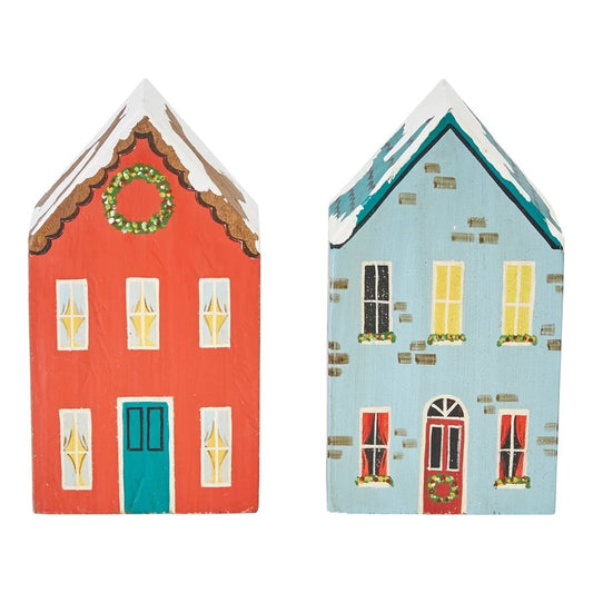 Hand-Painted Mango Wood House, 2 Styles - Royalties