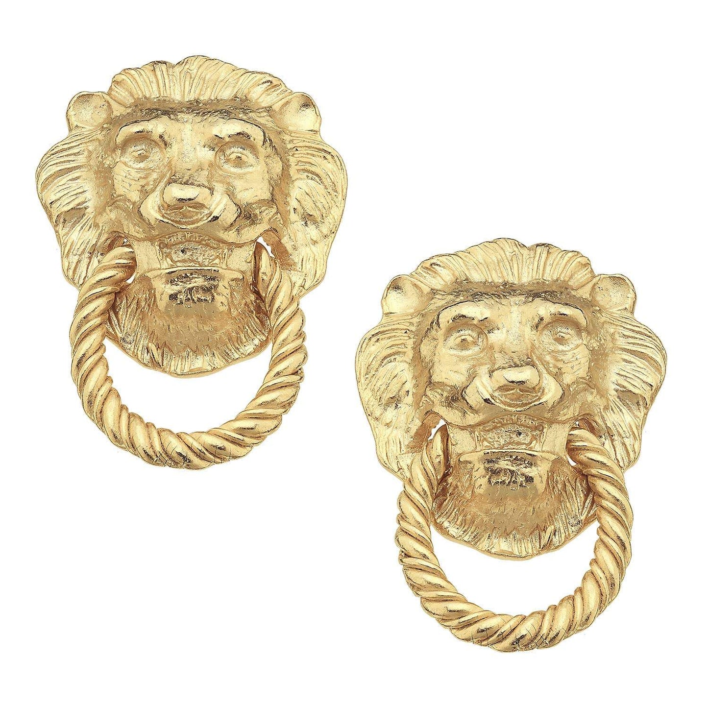 Handcast Gold Lion Head + Knocker Studs - Royalties