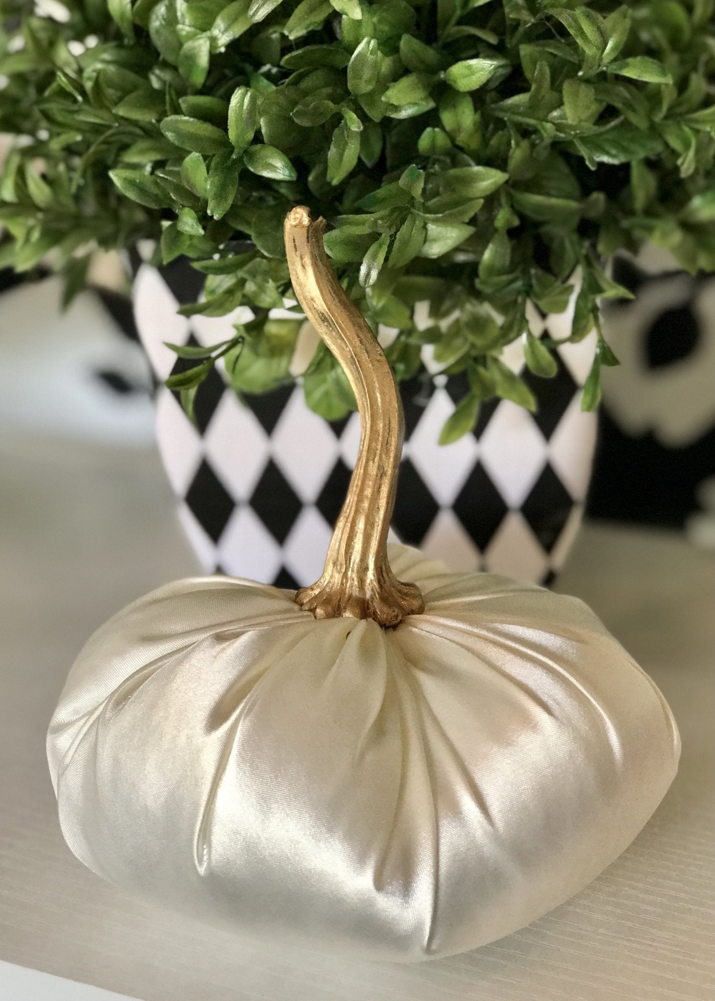 Handmade Small Satin Pumpkin- Pearl - Royalties