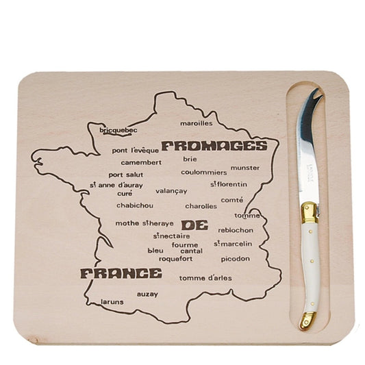 Map of French Cheeses Cutting Board & Cheese Knife - Royalties