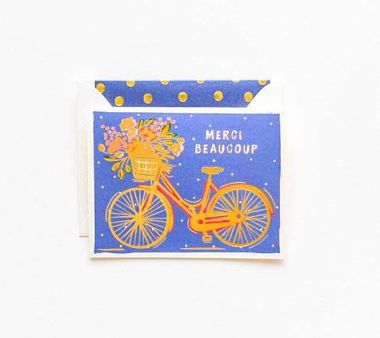 Merci Beaucoup Gold Bicycle Card - Royalties