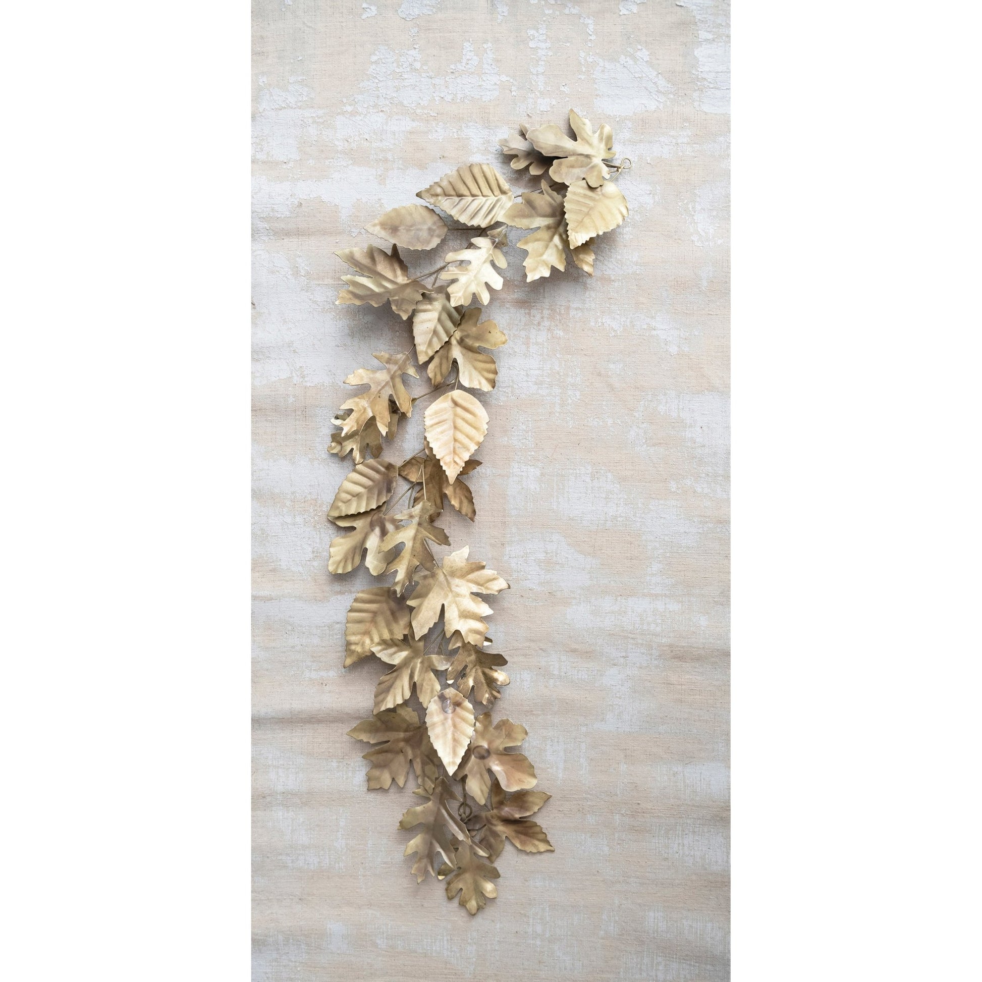 Metal Leaf Wall Runner, Antique Brass Finish - Royalties