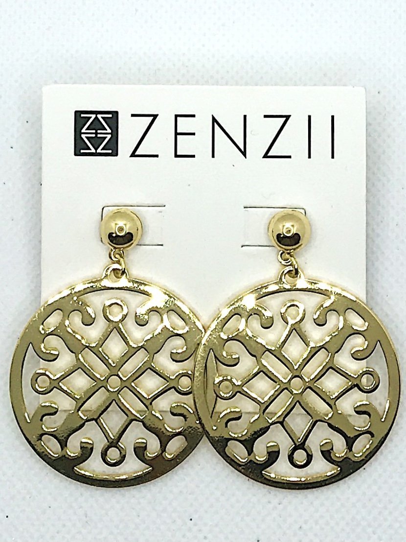 Metal Pendant drop earring - Royalties