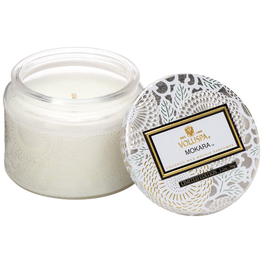 Mokara Small Glass Jar Candle - Royalties