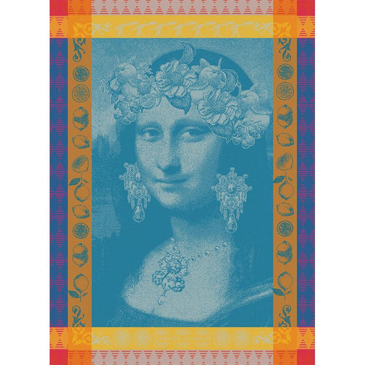 Mona Lisa Bleu Kitchen Towel 22“x30” - Royalties