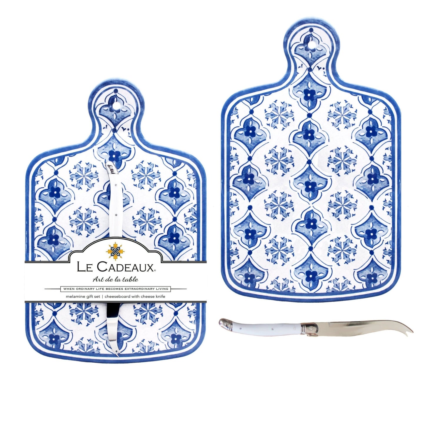Moroccan Blue Cheese Board with Knife Gift Set - Royalties