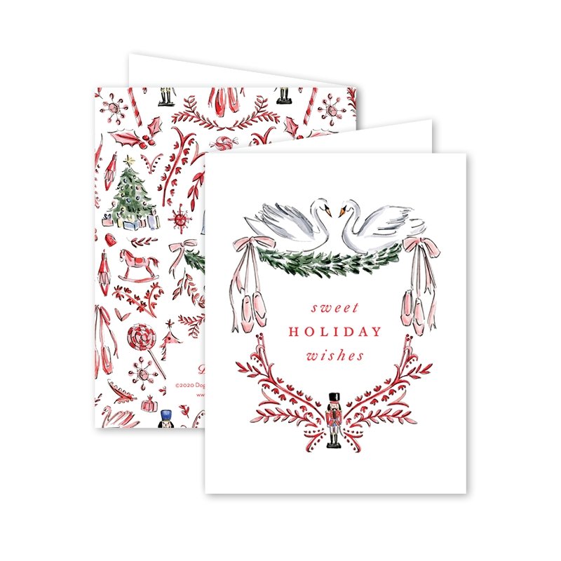 Nutcracker Toile Christmas Cards - Royalties