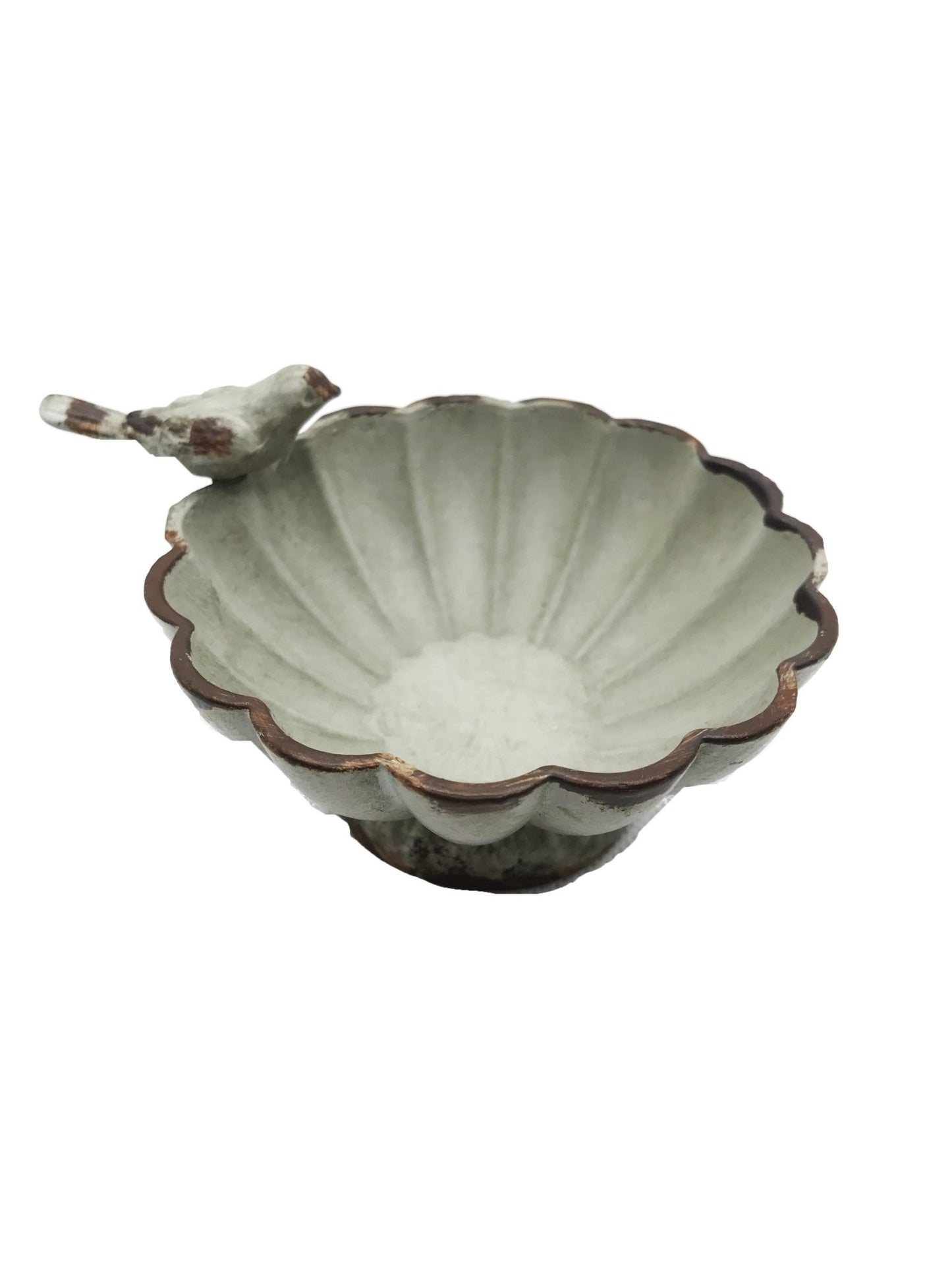 Pewter Bowl w/ Bird, Distressed Finish - Royalties